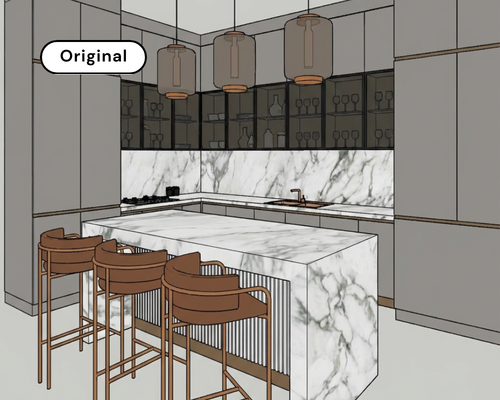 AI KBB rendering software kitchen visual example