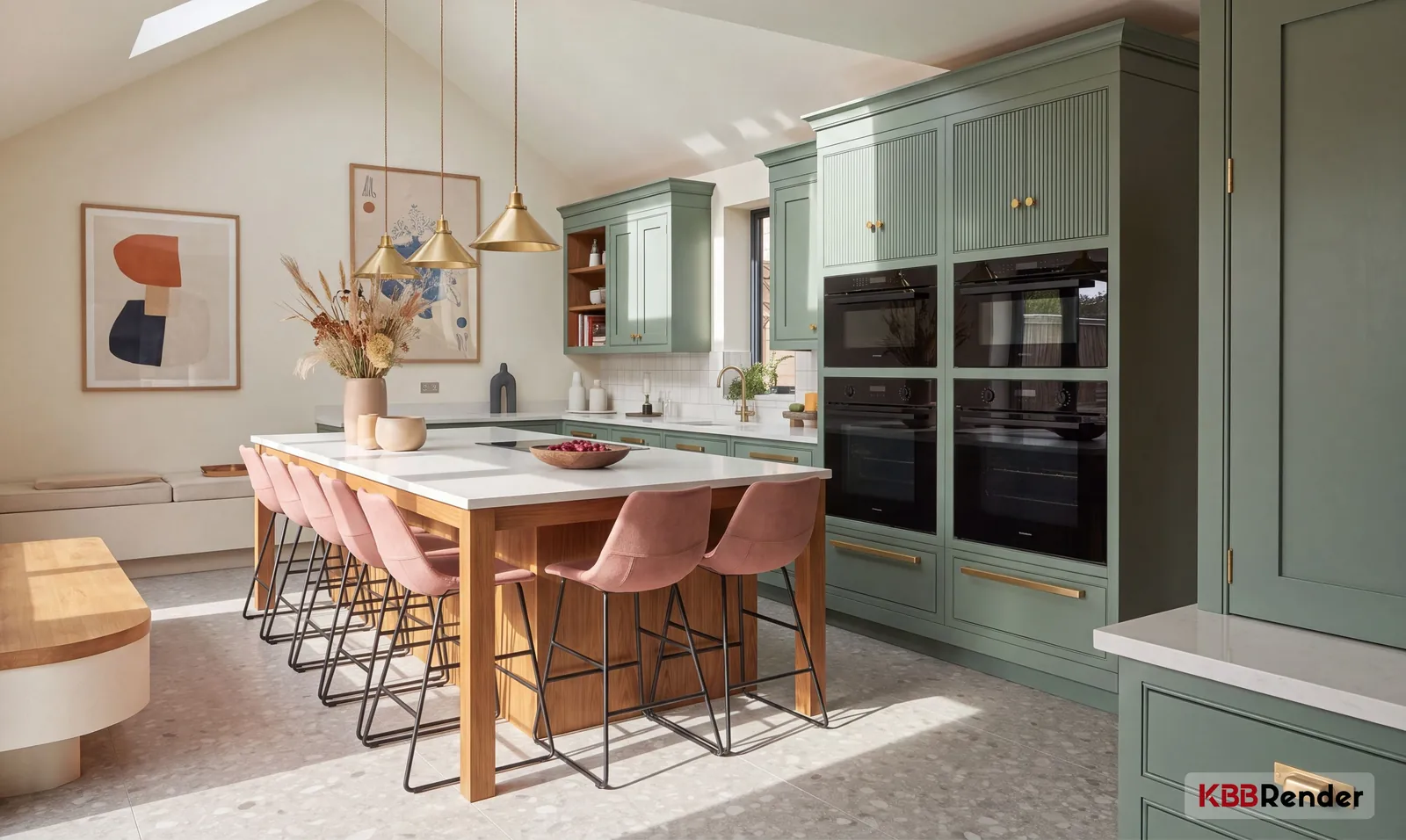 Photorealistic kitchen design produced for interior visualisation