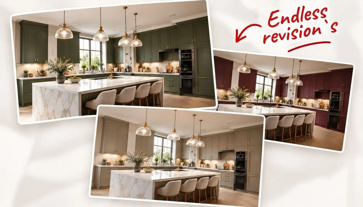Multiple kitchen design revisions